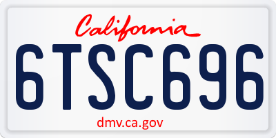 CA license plate 6TSC696