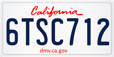 CA license plate 6TSC712