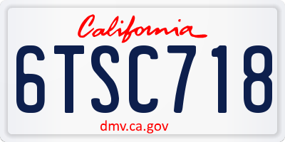 CA license plate 6TSC718