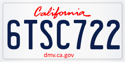 CA license plate 6TSC722