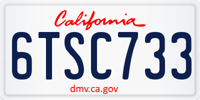 CA license plate 6TSC733