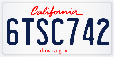 CA license plate 6TSC742