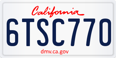 CA license plate 6TSC770