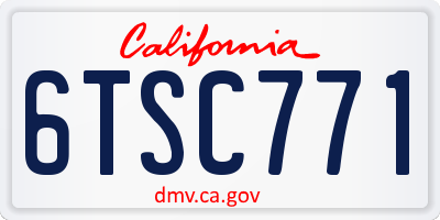 CA license plate 6TSC771