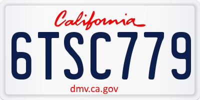 CA license plate 6TSC779
