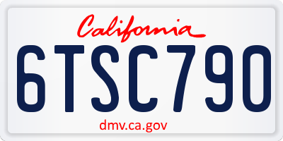 CA license plate 6TSC790