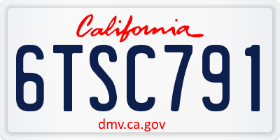 CA license plate 6TSC791