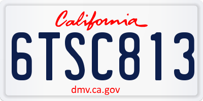 CA license plate 6TSC813