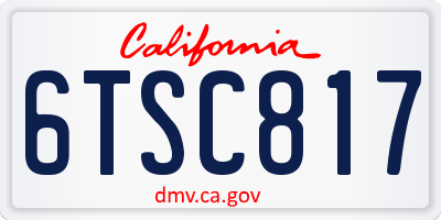 CA license plate 6TSC817