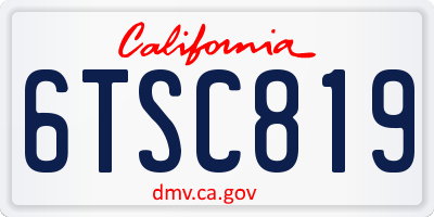 CA license plate 6TSC819