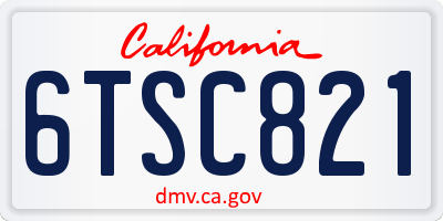 CA license plate 6TSC821