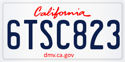 CA license plate 6TSC823