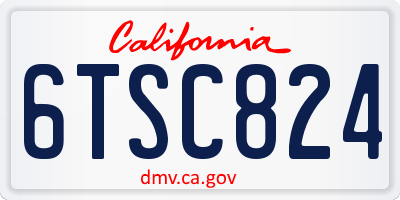 CA license plate 6TSC824