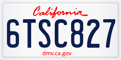CA license plate 6TSC827
