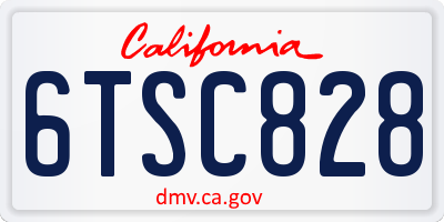 CA license plate 6TSC828