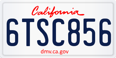 CA license plate 6TSC856