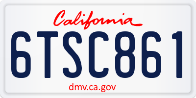 CA license plate 6TSC861