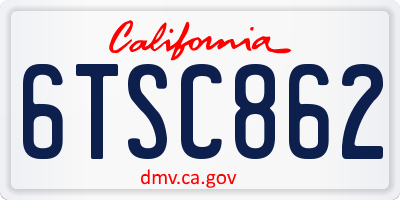 CA license plate 6TSC862