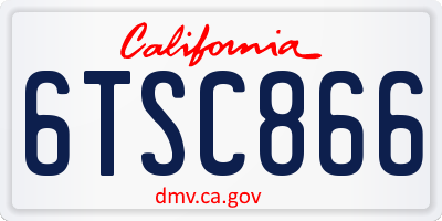 CA license plate 6TSC866