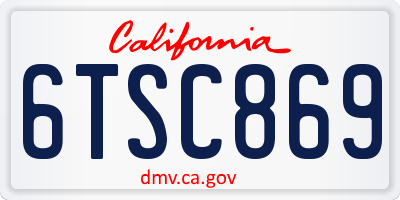 CA license plate 6TSC869