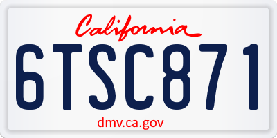 CA license plate 6TSC871