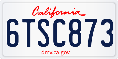 CA license plate 6TSC873