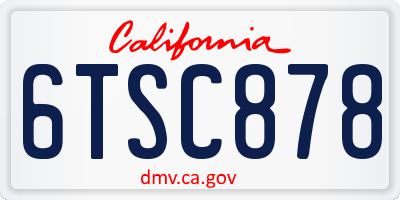 CA license plate 6TSC878