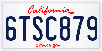 CA license plate 6TSC879