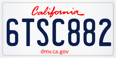 CA license plate 6TSC882