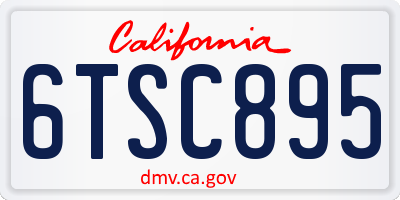 CA license plate 6TSC895