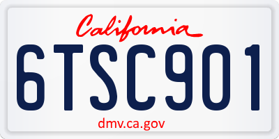 CA license plate 6TSC901