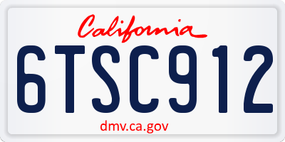 CA license plate 6TSC912