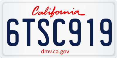 CA license plate 6TSC919