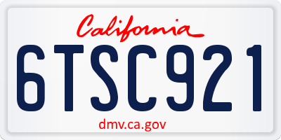 CA license plate 6TSC921