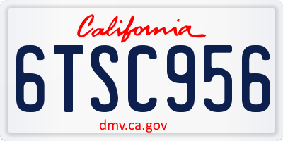 CA license plate 6TSC956