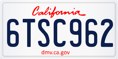 CA license plate 6TSC962