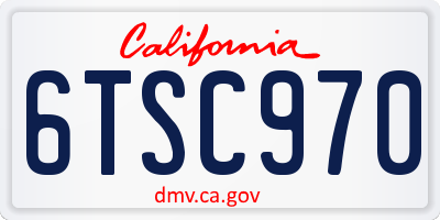 CA license plate 6TSC970