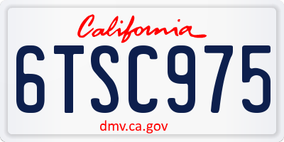 CA license plate 6TSC975
