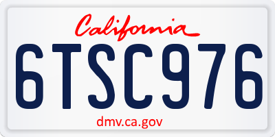 CA license plate 6TSC976