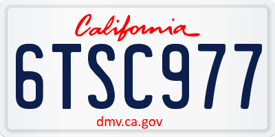 CA license plate 6TSC977