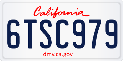 CA license plate 6TSC979
