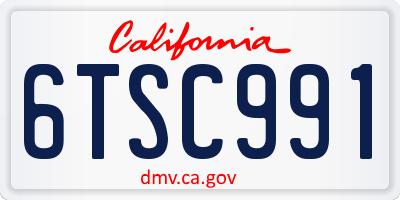 CA license plate 6TSC991