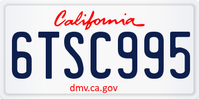 CA license plate 6TSC995