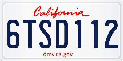 CA license plate 6TSD112