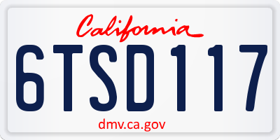 CA license plate 6TSD117