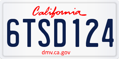 CA license plate 6TSD124