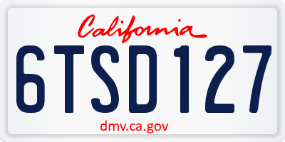CA license plate 6TSD127