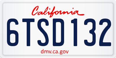 CA license plate 6TSD132