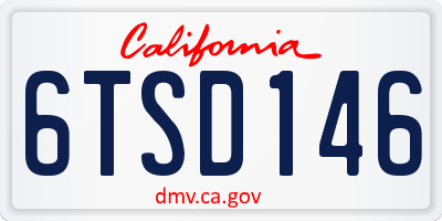 CA license plate 6TSD146