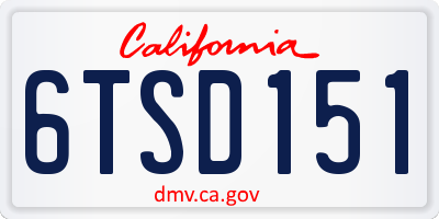 CA license plate 6TSD151